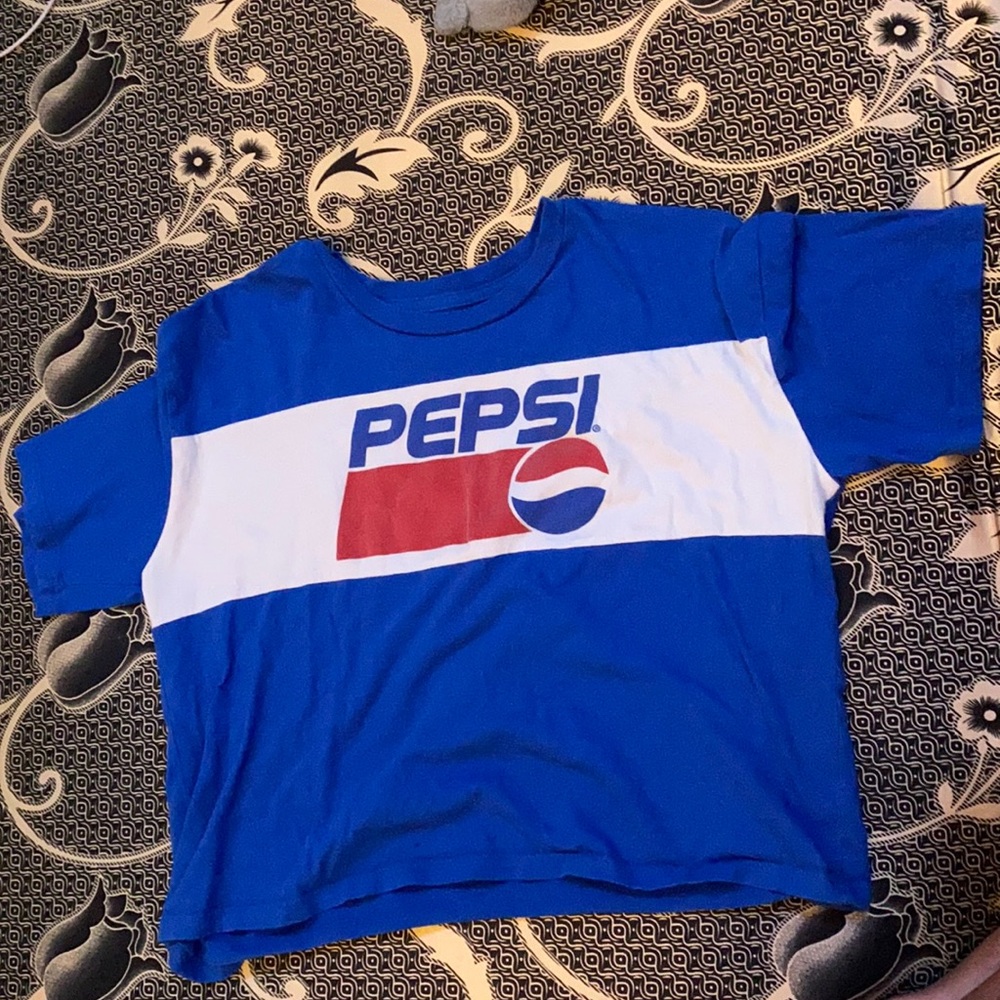 Blue Pepsi cropped tee